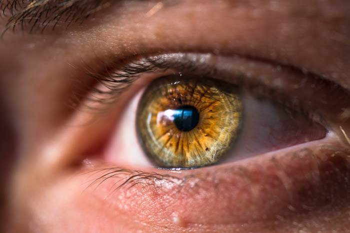 Macro eye photography of a brown eye