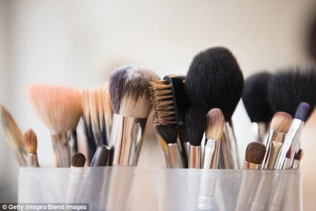 You can also clean your makeup brushes (stock image) by soaking them in a half-full cup of micellar water, before drying them gently with a towel