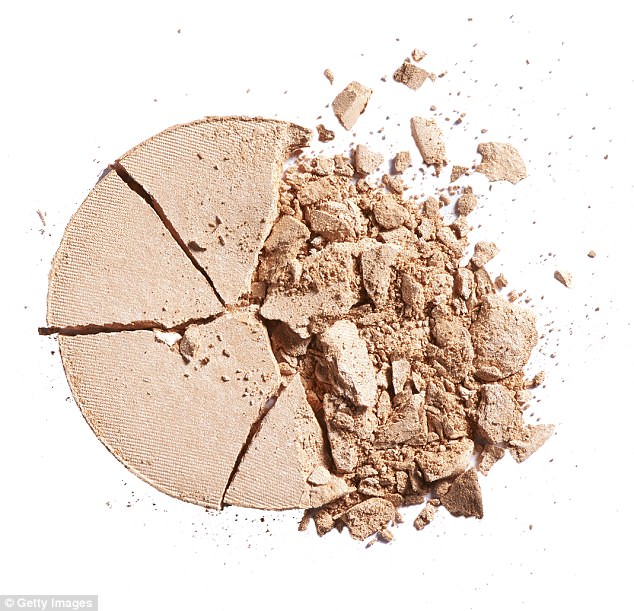 To reset a cracked powder (stock image), simply pour a few drops of micellar water onto it and smooth it into the cracks before shutting your compact overnight