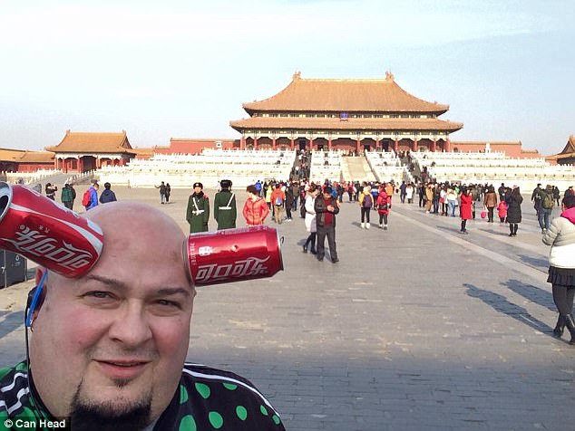 During his visit to China (pictured), Keeton said he was frequently stopped by baffled onlookers