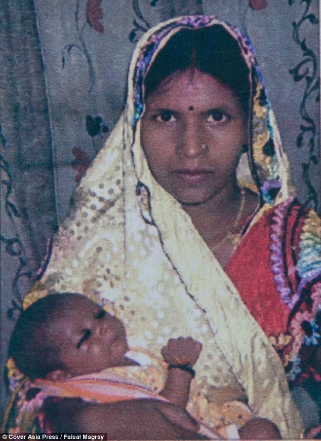 Mother and son: Soni, 25, a mother-of-one, pictured, said: ¿I most definitely feared Mangal had taken Aditya. 