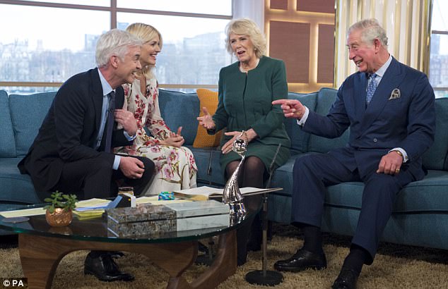 A suited-and-booted Phillip Schofield and Holly Willoughby welcomed Prince Charles and the Duchess of Cornwall onto the sofa that has seen hundreds of famous faces interviewed on it