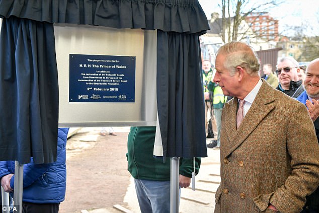 A plaque was erected in honour of the momentous occasion, which Charles paid particular attention to