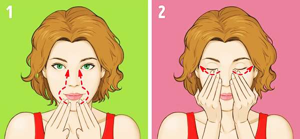 Упражнение № 6 - Массаж вокруг губ и под глазами